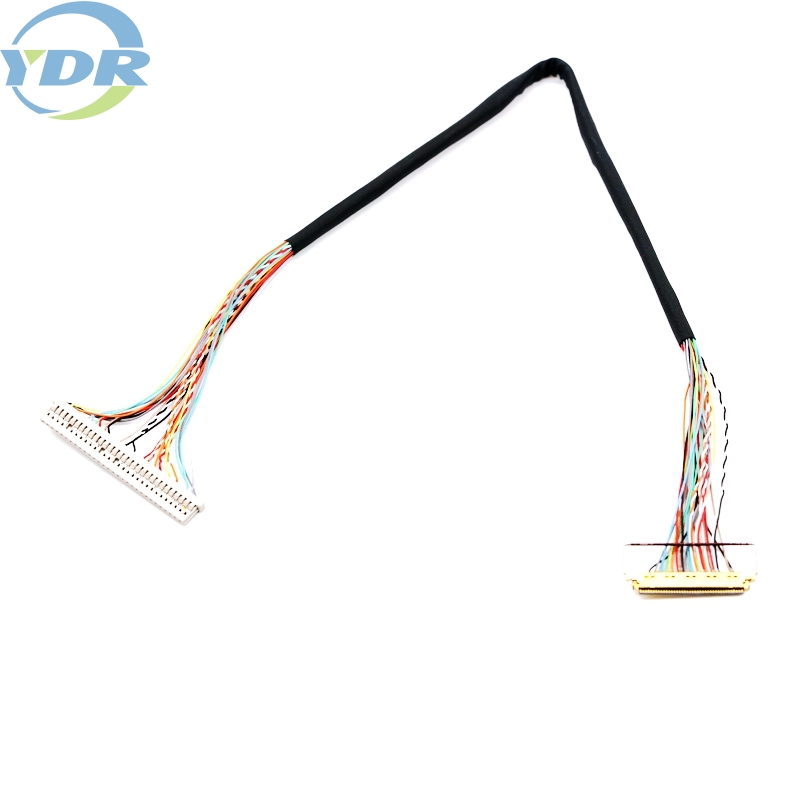 DF14-30P-1.25H LVDS จอแสดงผลหน้าจอ LCD สาย 30Pin Twisted คู่สำหรับทีวีคอมพิวเตอร์ที่กำหนดเอง